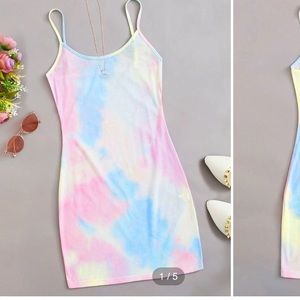 Tie dye pastel tank mini dress